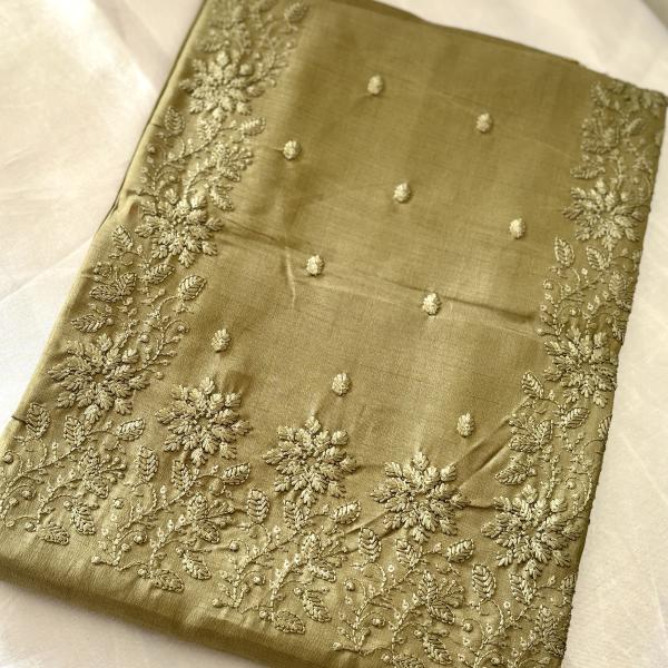 Unstitched churidar silk material