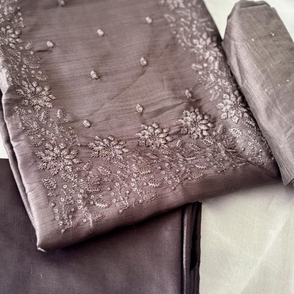 Unstitched churidar silk material