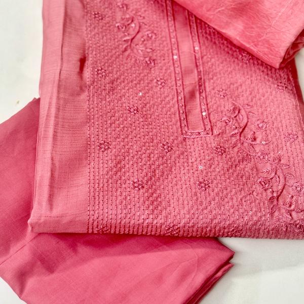 Unstitched churidar silk material