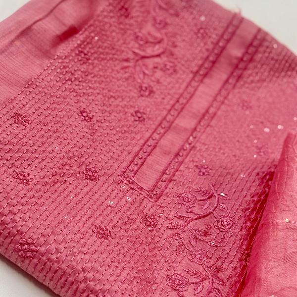Unstitched churidar silk material