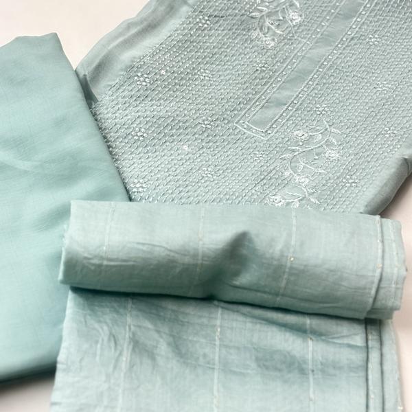 Unstitched churidar silk material