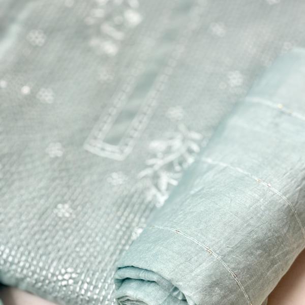 Unstitched churidar silk material