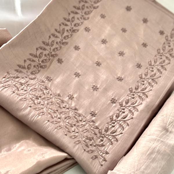 Unstitched churidar silk material