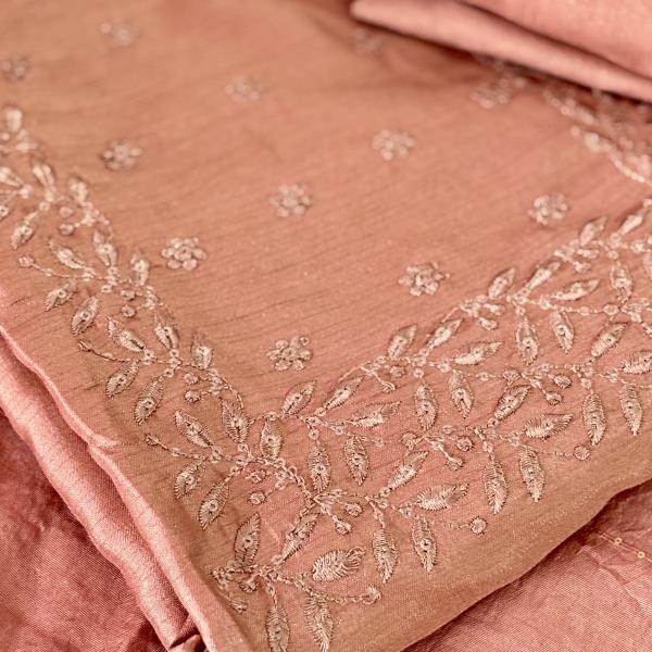 Unstitched churidar silk material