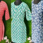 Pack of 3 Multi coloured Slitted Kurti Top for women