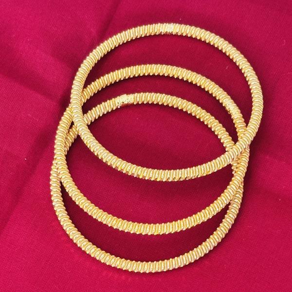 Gold plated coiled bangle for women