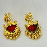 Gold Plate traditional Palakka jhumka earrings for women