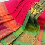Pure Soft Silk saree with Rich borders and attached blouse piece