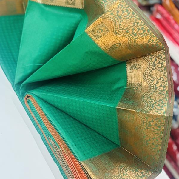 Pure Soft Silk saree with Rich borders and attached blouse piece
