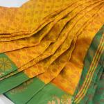 Pure Soft Silk saree with Rich borders and attached blouse piece