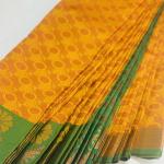 Pure Soft Silk saree with Rich borders and attached blouse piece