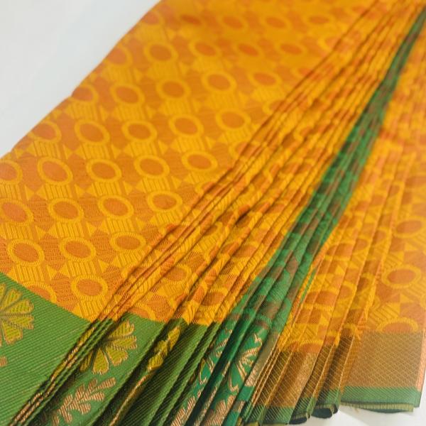 Pure Soft Silk saree with Rich borders and attached blouse piece