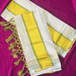 Kerala traditional KASAVU SETTU MUNDU(Half saree)